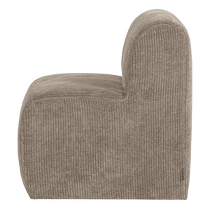 WOOOD Mojo Base eetkamerbank 84 cm met rugleuning rib Donkerzand