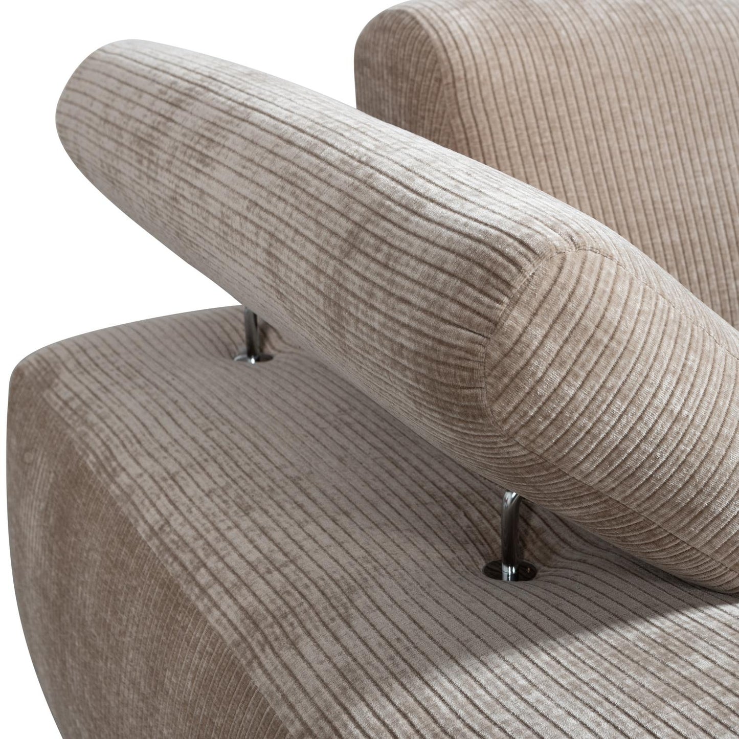 WOOOD Mojo chaise longue bank arm links ribstof Donkerzand