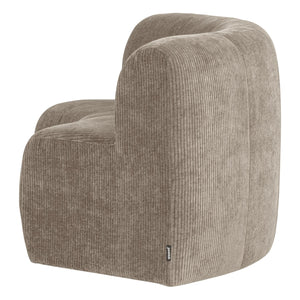 WOOOD Mojo Base eetbank halfronde hoek rugleuning rib Donkerzand