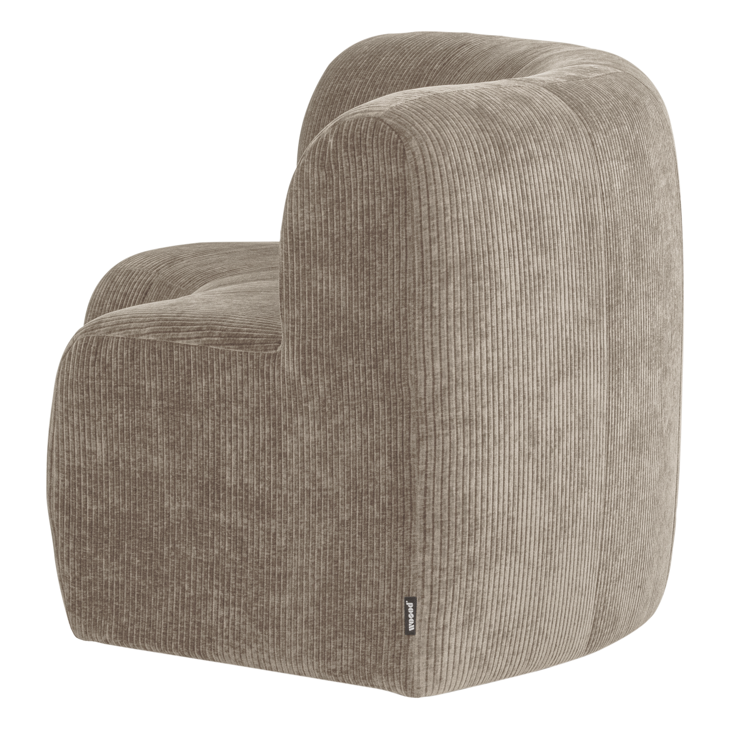 WOOOD Mojo Base eetbank halfronde hoek rugleuning rib Donkerzand