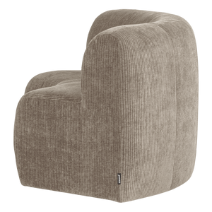 WOOOD Mojo Base eetbank halfronde hoek rugleuning rib Donkerzand