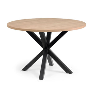 Kave Home Argo eettafel rond Ø120 cm Natural/Black