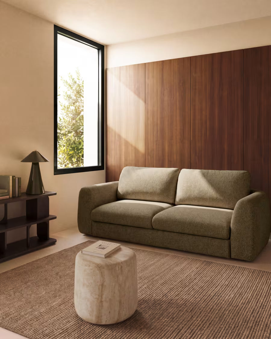 Kave Home Vera 4-zits slaapbank 240cm Olijfgroen