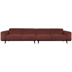 WOOOD Statement XL 4-zits bank 372 cm Bouclé Kastanjebruin