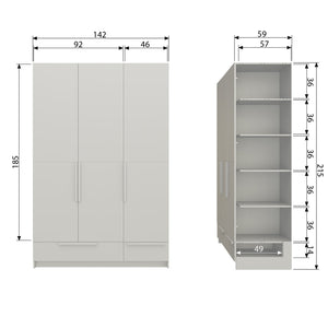 WOOOD Pure kast 3-deurs Dust
