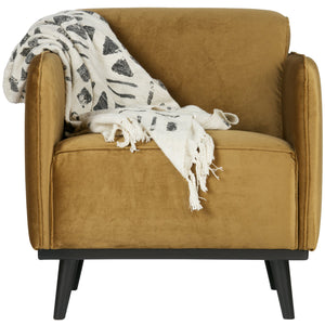 WOOOD Statement fauteuil met arm Velvet Honinggeel