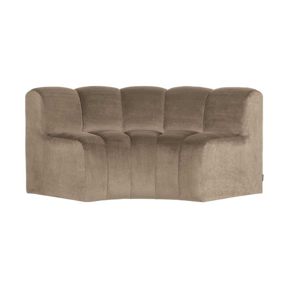 WOOOD Mojo eetbank halfronde hoek rugleuning velvet Khaki