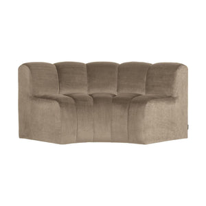 WOOOD Mojo eetbank halfronde hoek rugleuning velvet Khaki