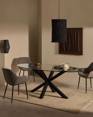 Kave Home Argo eettafel ovaal 200x100 cm Clear/Black