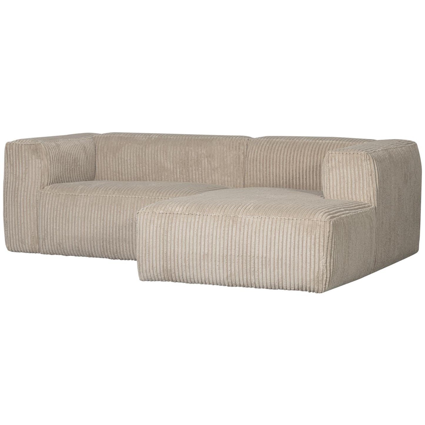 WOOOD Bean chaise longue bank rechts Ribstof Travertin