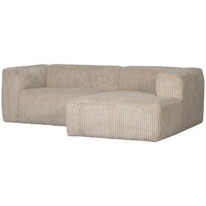 WOOOD Bean chaise longue bank rechts Ribstof Travertin