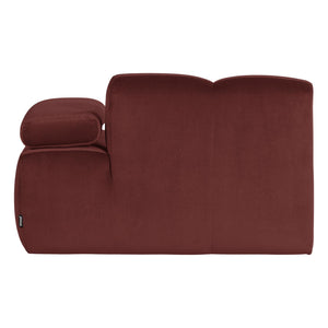 WOOOD Mojo 1-zits bank arm rechts velvet Kastanjebruin