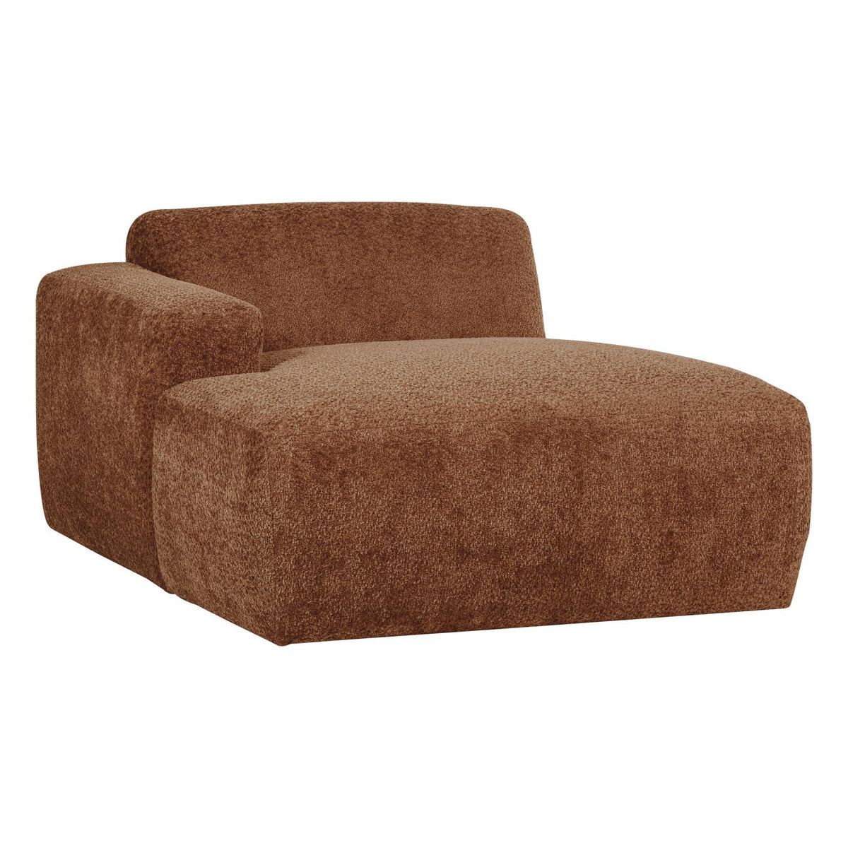 WOOOD Mojo Base chaise longue bank arm links wollig Roestbruin
