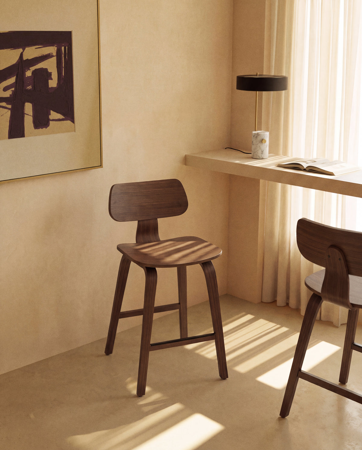 Kave Home Gena barkruk H65 Dark Brown