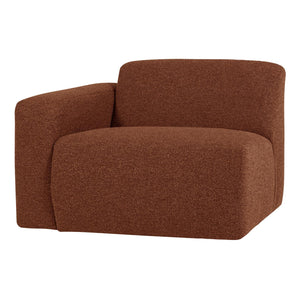 WOOOD Mojo Base 1-zits bank arm links bouclé Roestbruin