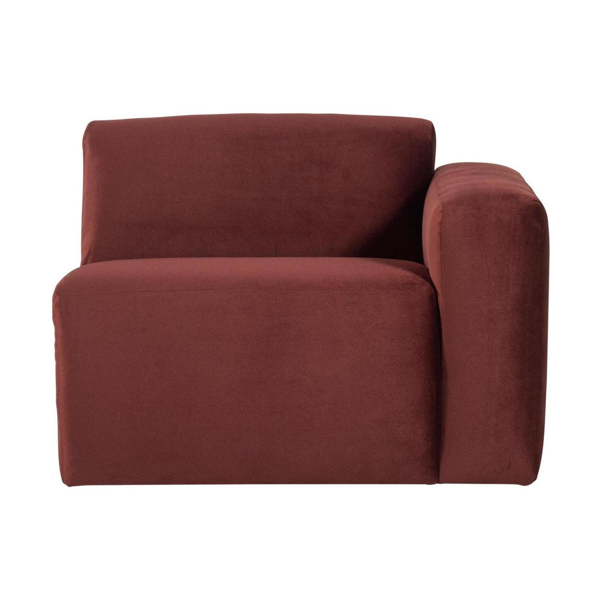 WOOOD Mojo Base 1-zits bank arm rechts velvet Kastanjebruin