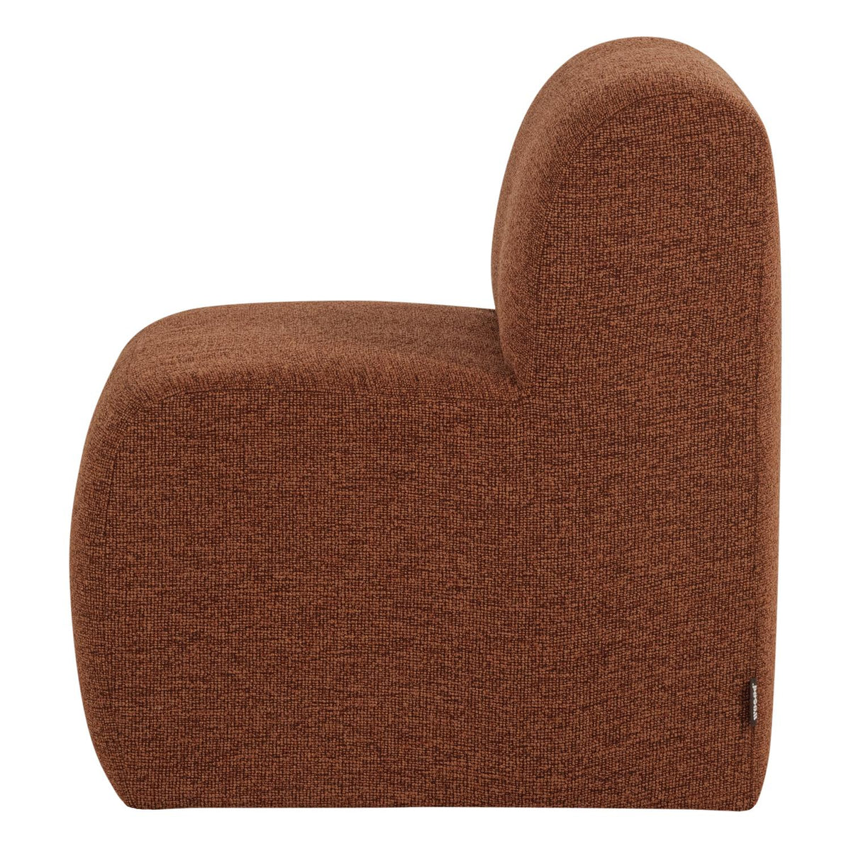 WOOOD Mojo Base eetkamerbank 84 cm met rugleuning bouclé Roestbruin