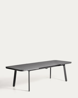 Kave Home Izola tuintafel uitschuifbaar rechthoek 220x100 cm Grafiet