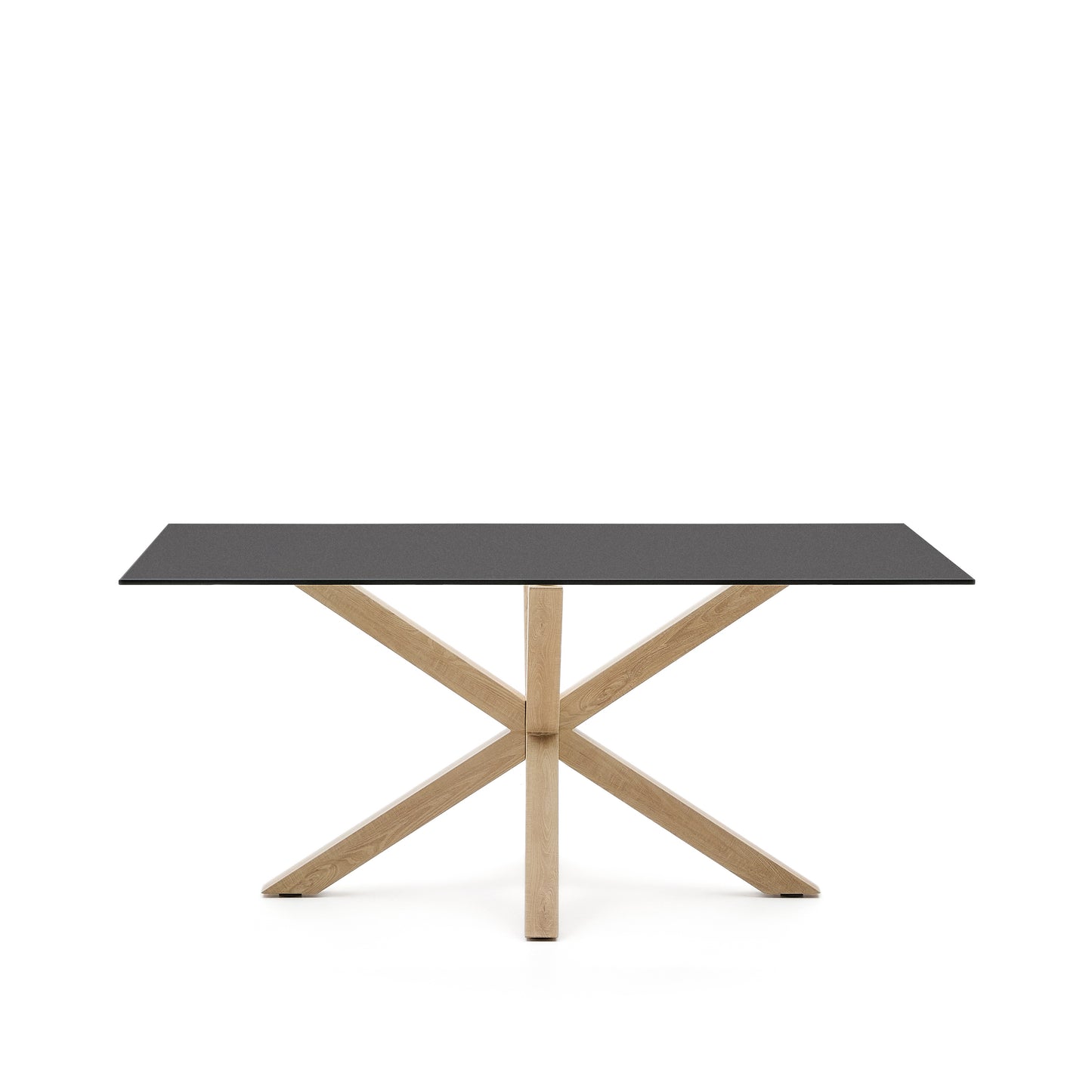 Kave Home Argo eettafel rechthoek 160x90 cm Black/Natural
