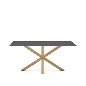 Kave Home Argo eettafel rechthoek 160x90 cm Black/Natural