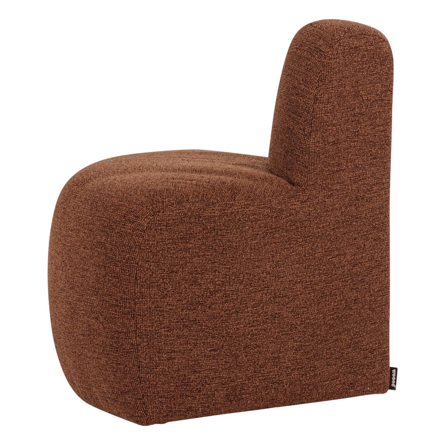 WOOOD Mojo Base eetbank hoek rond rugleuning bouclé Roestbruin