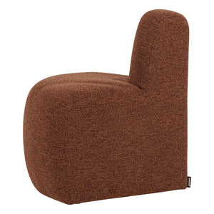 WOOOD Mojo Base eetbank hoek rond rugleuning bouclé Roestbruin