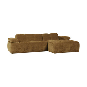 WOOOD Mojo chaise longue bank rechts ribstof Honinggeel