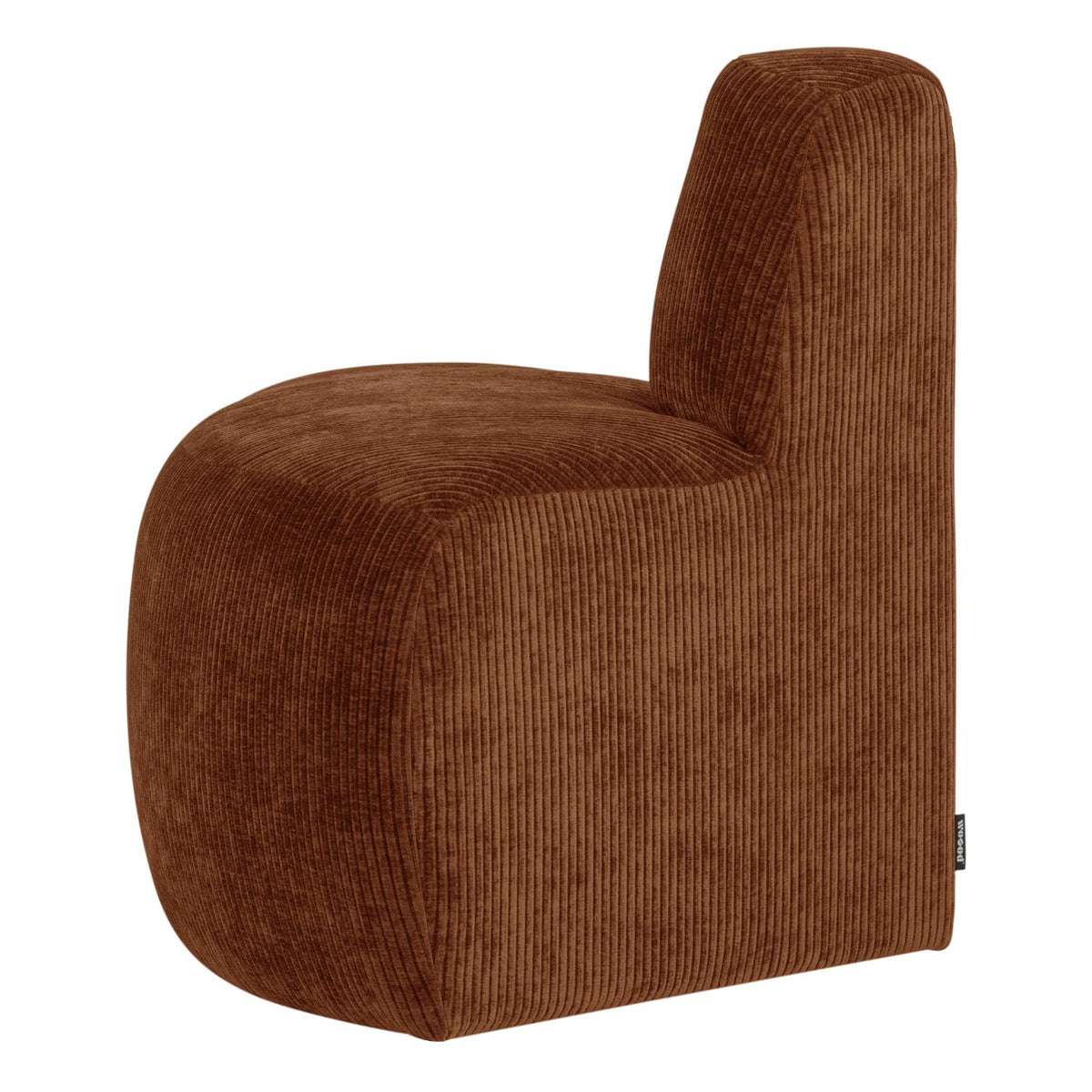 WOOOD Mojo Base eetbank hoek rond rugleuning rib Roestbruin