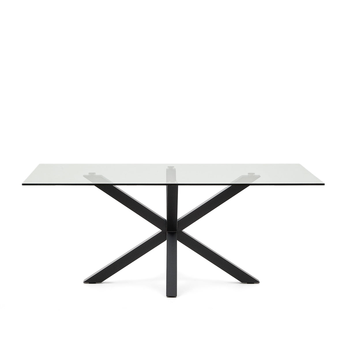 Kave Home Argo eettafel rechthoek 200x100 cm Clear/Black