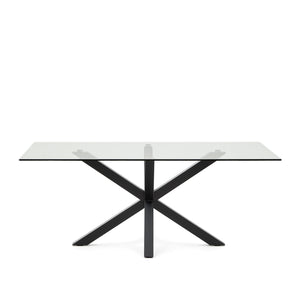 Kave Home Argo eettafel rechthoek 200x100 cm Clear/Black