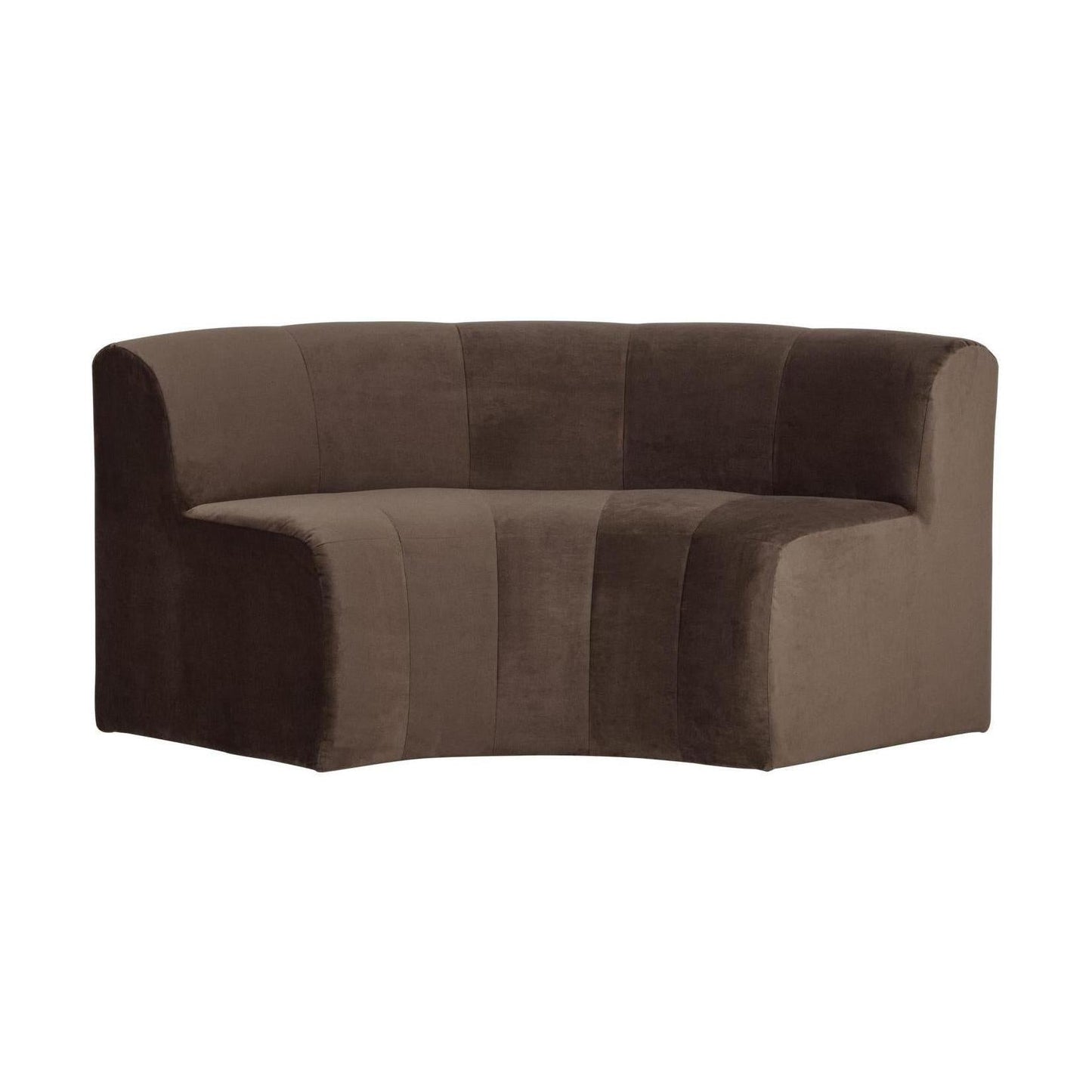 WOOOD Mojo Base eetbank halfronde hoek rugleuning velvet Bruin