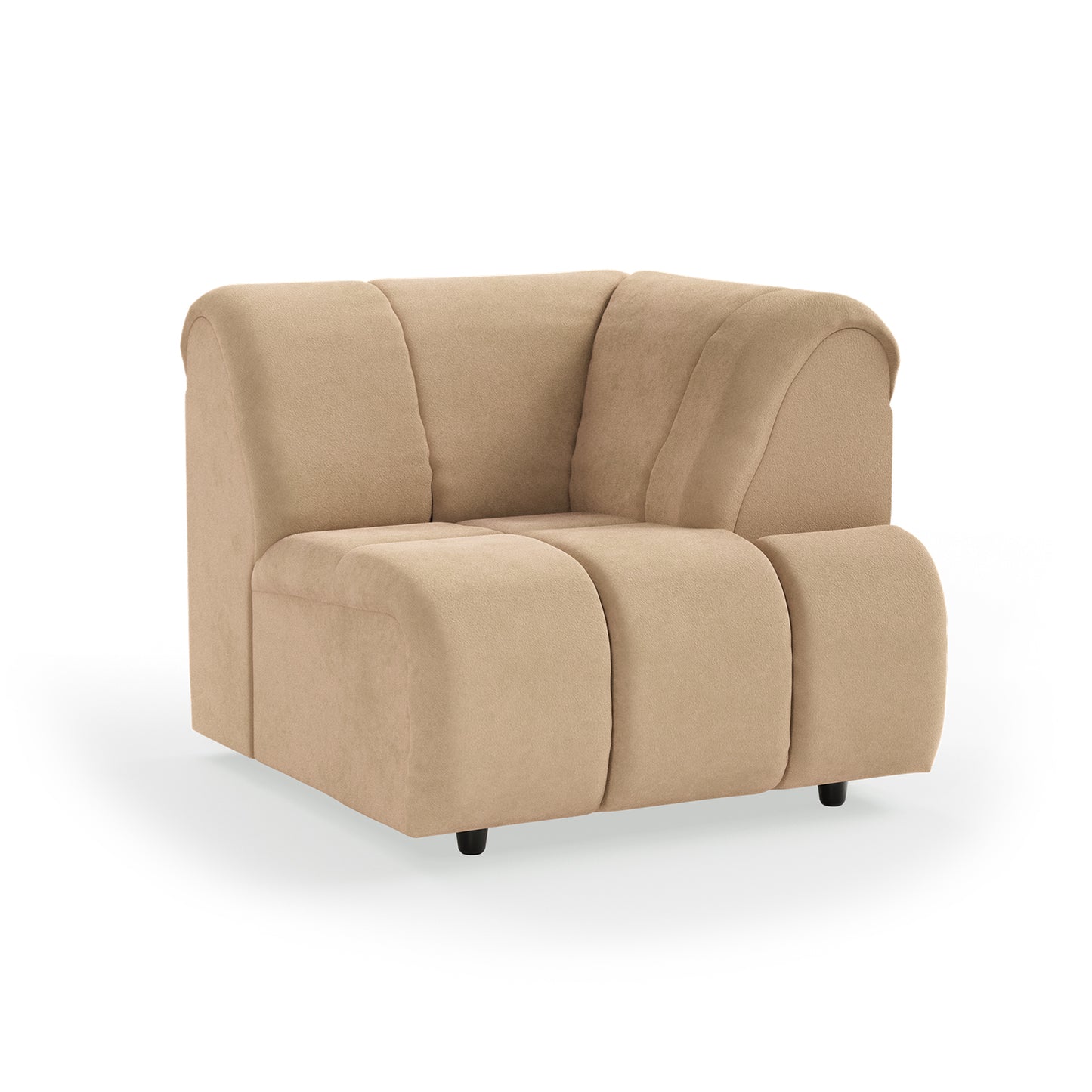 HKliving Wave bank right high arm Royal Velvet Cream
