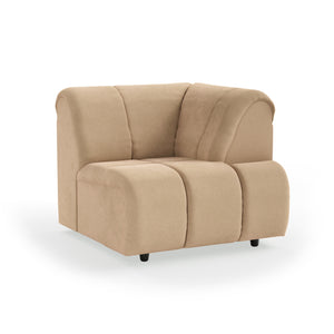 HKliving Wave bank right high arm Royal Velvet Cream