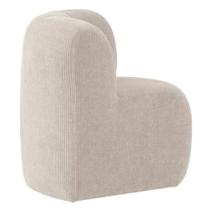 WOOOD Mojo Base eetbank hoek met rugleuning rib Ecru