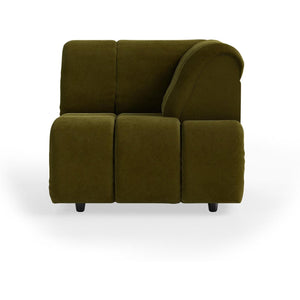 HKliving Wave bank right high arm Royal Velvet Olive