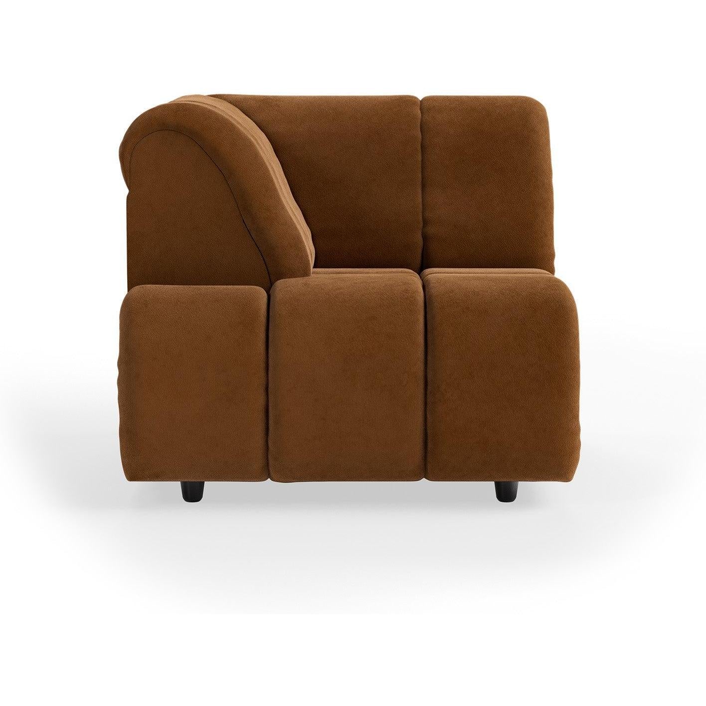 HKliving Wave bank left high arm Royal Velvet Caramel