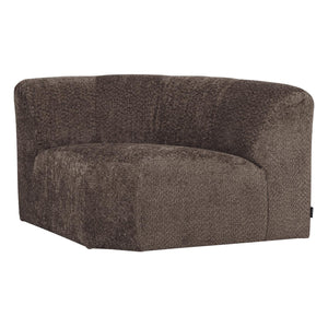 WOOOD Mojo Base bank hoekelement rond wollig bruin
