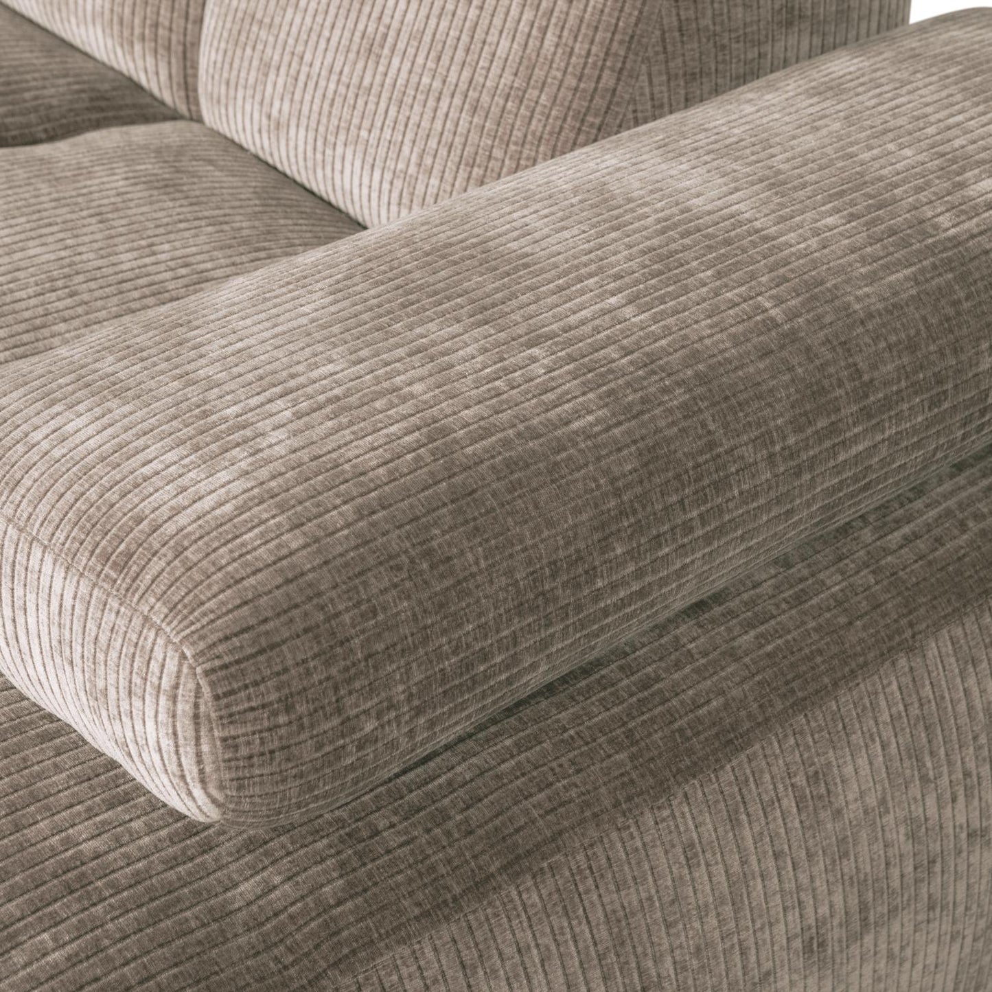 WOOOD Mojo chaise longue bank rechts ribstof Donkerzand