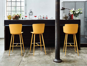 Midj Calla L TS barkruk H79 leder Pelle Ash Grey onderstel zwart