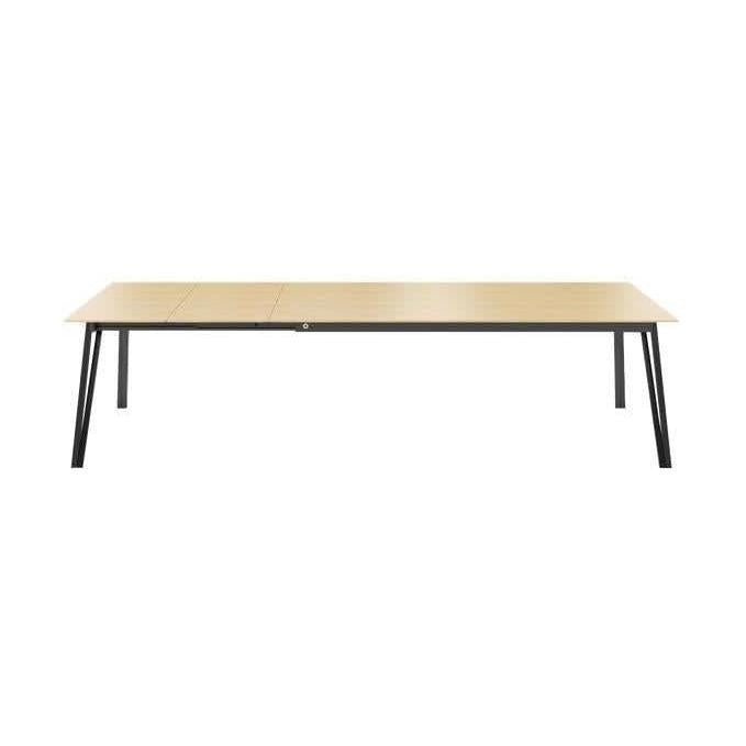 Mobitec Brest T0302 eettafel uitschuifbaar 180(280)x100 cm mat gelakt eiken poot zwart
