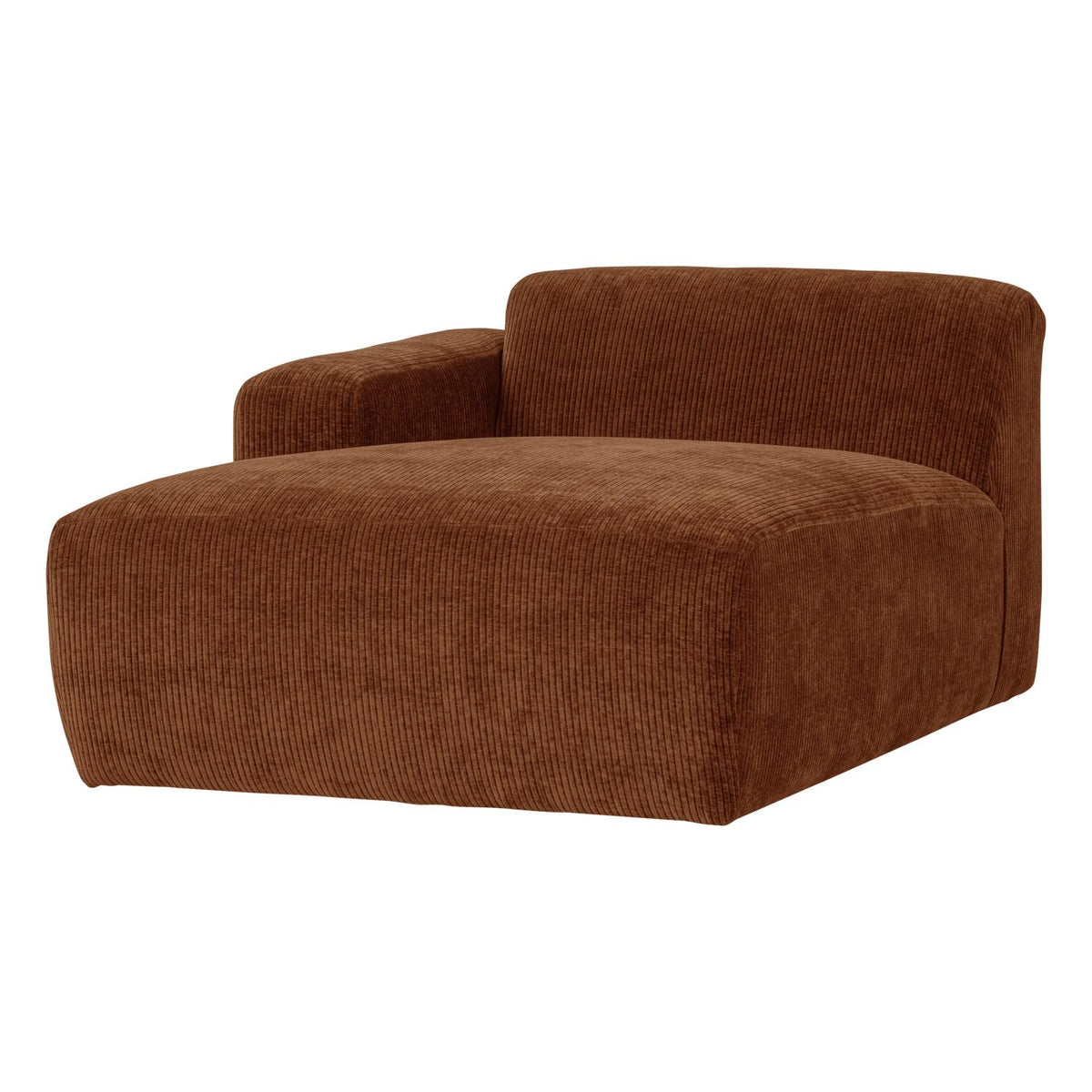WOOOD Mojo Base chaise longue bank arm links rib Roestbruin