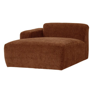 WOOOD Mojo Base chaise longue bank arm links rib Roestbruin