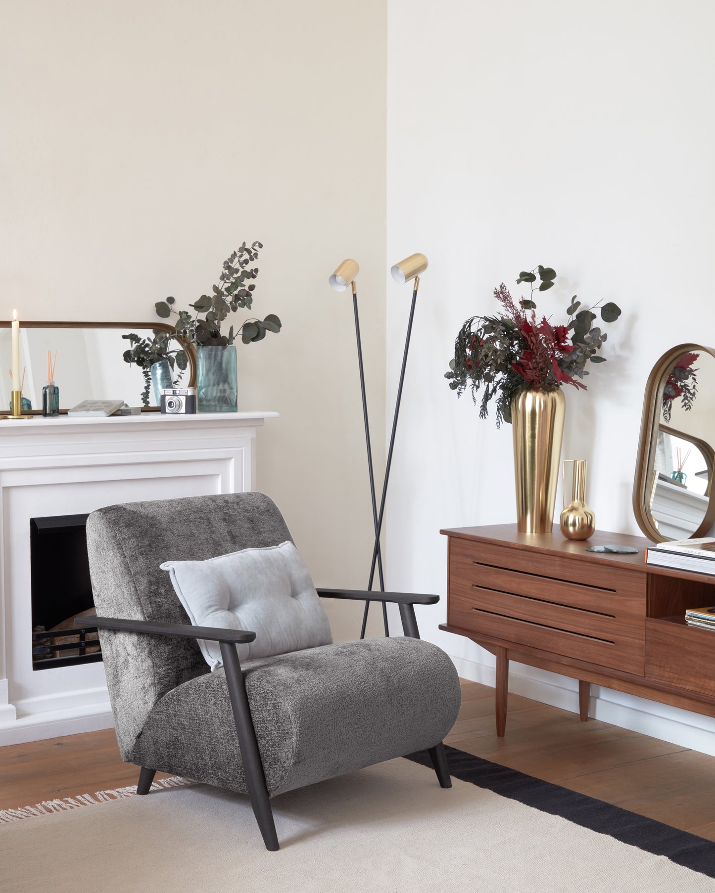 Kave Home Meghan fauteuil Grey zwart