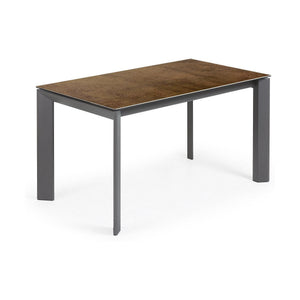 Kave Home Axis eettafel uitschuifbaar 140/200x90 cm Bruin/Grijs
