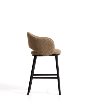 Kave Home Maina barkruk H65 dik chenille Bruin zwart