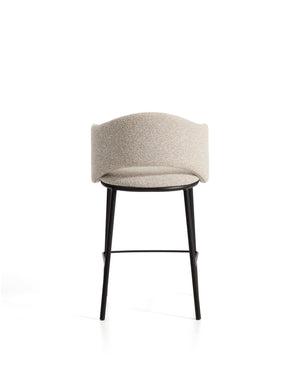 Kave Home Maina barkruk H65 dik chenille Beige zwart