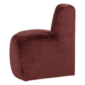 WOOOD Mojo eetbank hoek rond rugleuning velvet Kastanjebruin