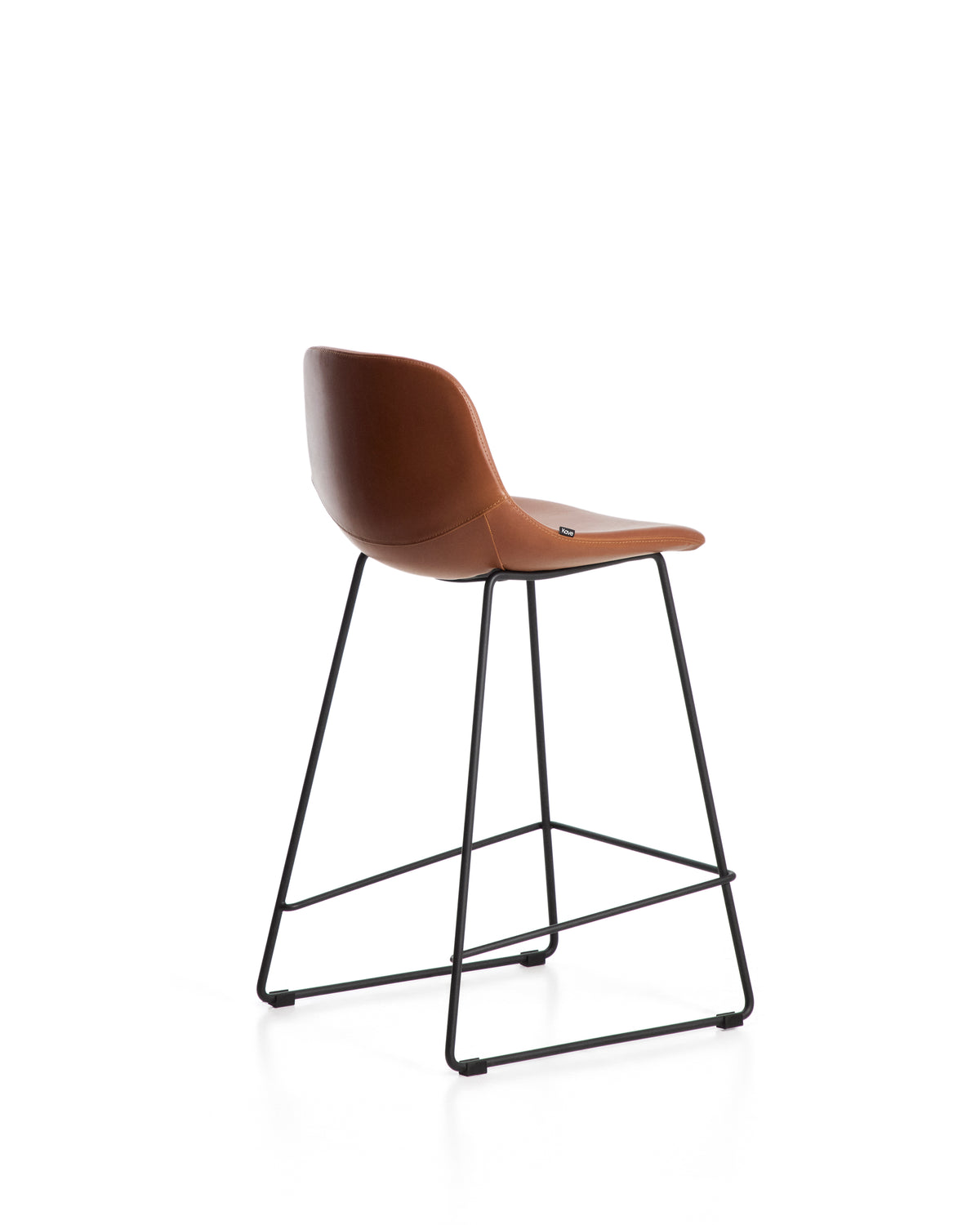 Kave Home Zahara barkruk H65 kunstleer Bruin