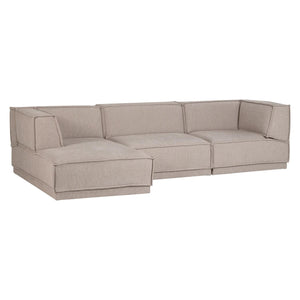 WOOOD Manu 3-zitsbank chaise longue links Naturel