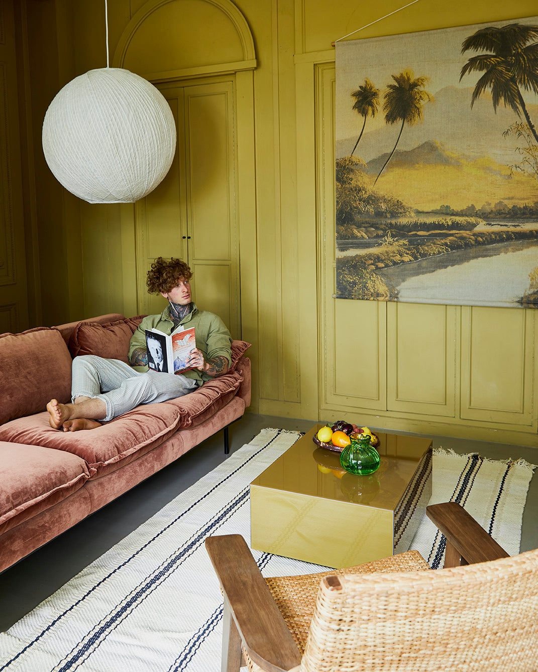 HKliving Retro 2-zitsbank Pure Ivory